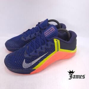 Nike Metcon 6 Lace UP Athletic Running Shoe Mens Size 8 CK9388-400 Blue Orange